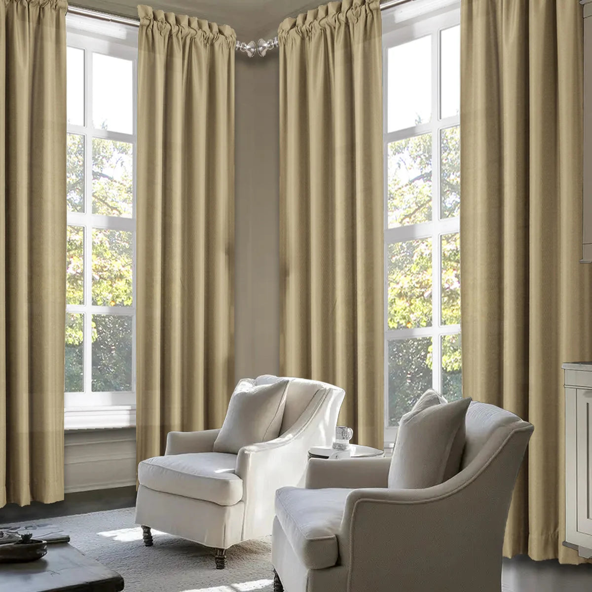 SABALANICA Light Filtering Curtains 4 Piece Rod Pocket Set