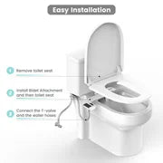 Bidet Attachment For Toilet Non-Electric Dual Nozzle With Pressure