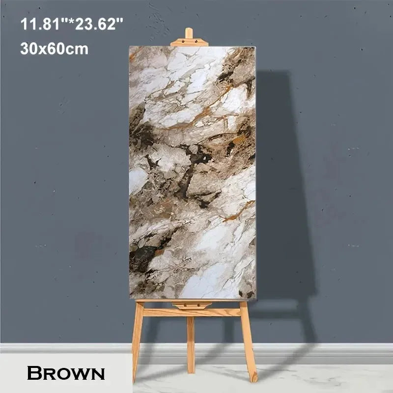 Self-Adhesive Marble PVC Floor Tiles Waterproof Peel Stick Wall Decor