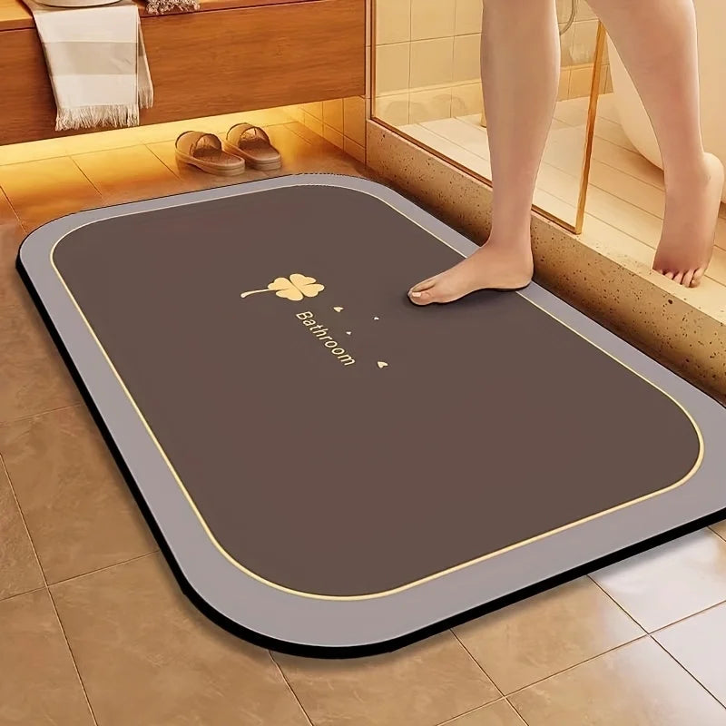 Diatomite Bath Mat Quick Dry Absorbent Non Slip Floor Mat