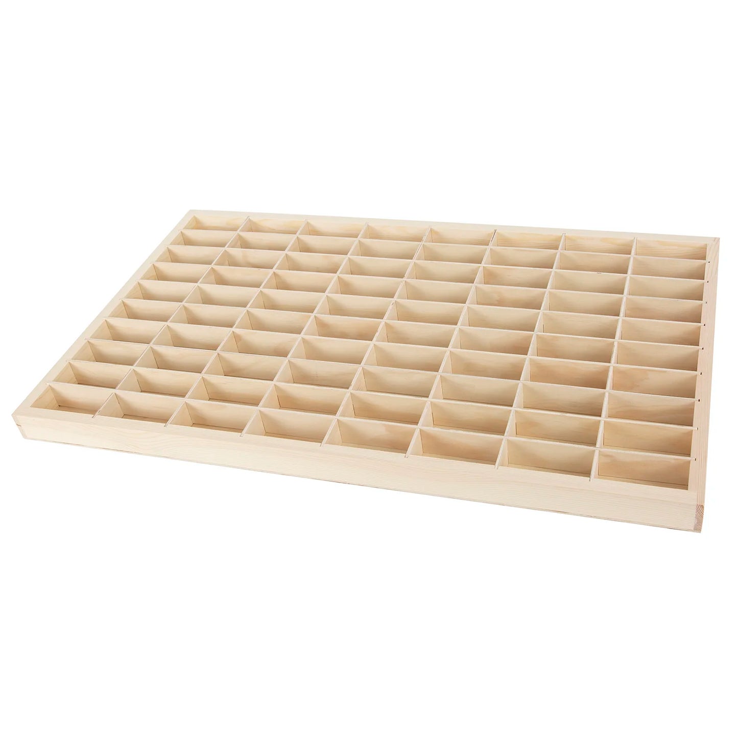 Wood Display Shelf For Diecast Cars, 80 Grid Storage
