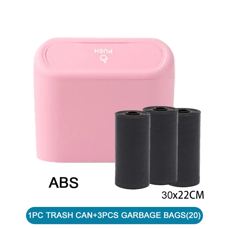 SUITU Car Trash Can With Lid Leakproof Mini Car Accessory