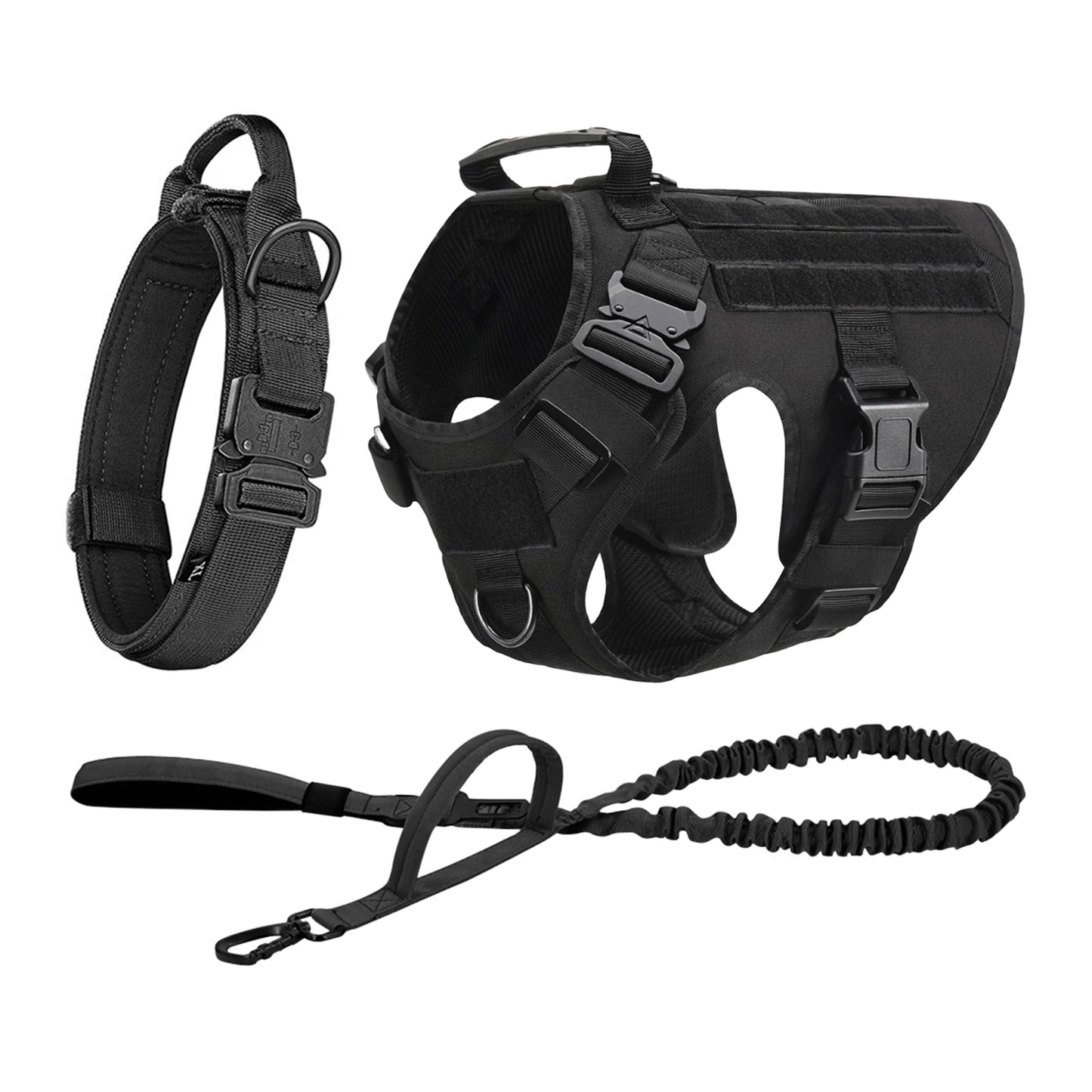 Nylon Tactical Dog Harness With MOLLE Pouches For Training