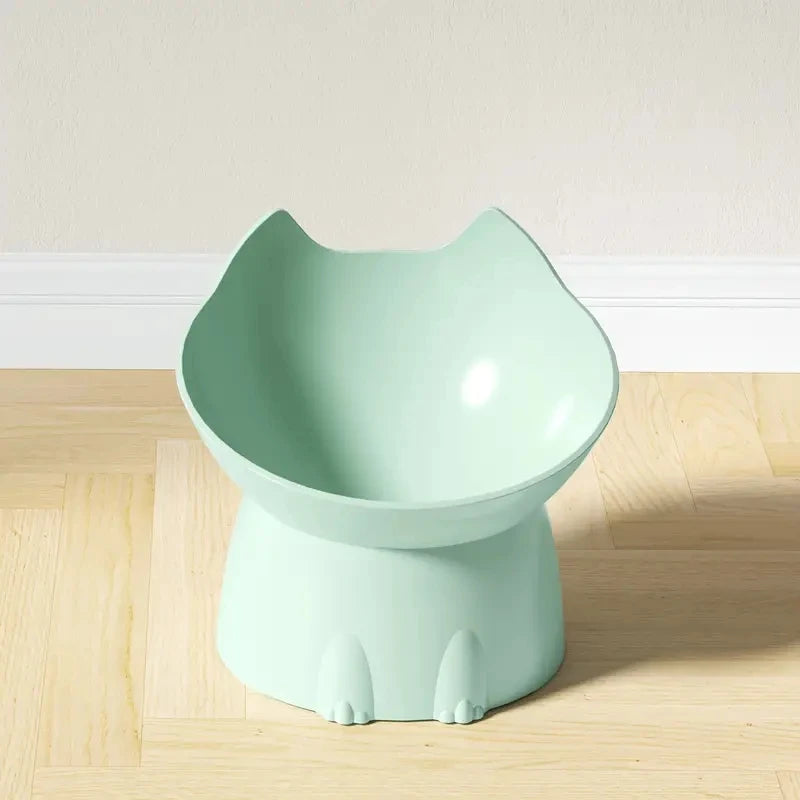 Elevated Cat Bowl Anti Tip Feeding Dish With Tilted Edge