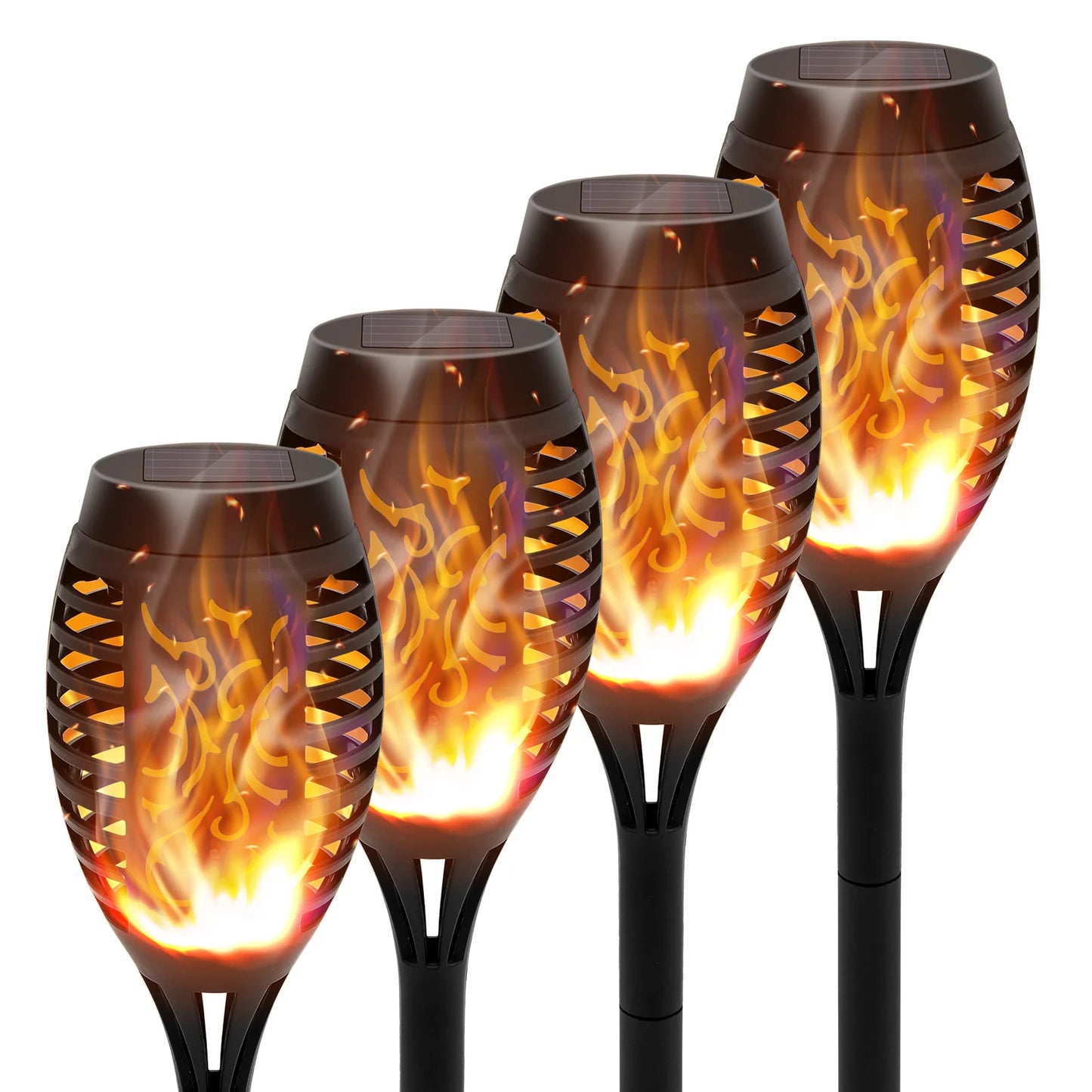 Solar Lights Outdoor LED Flickering Flame Torch Waterproof Garden Decor