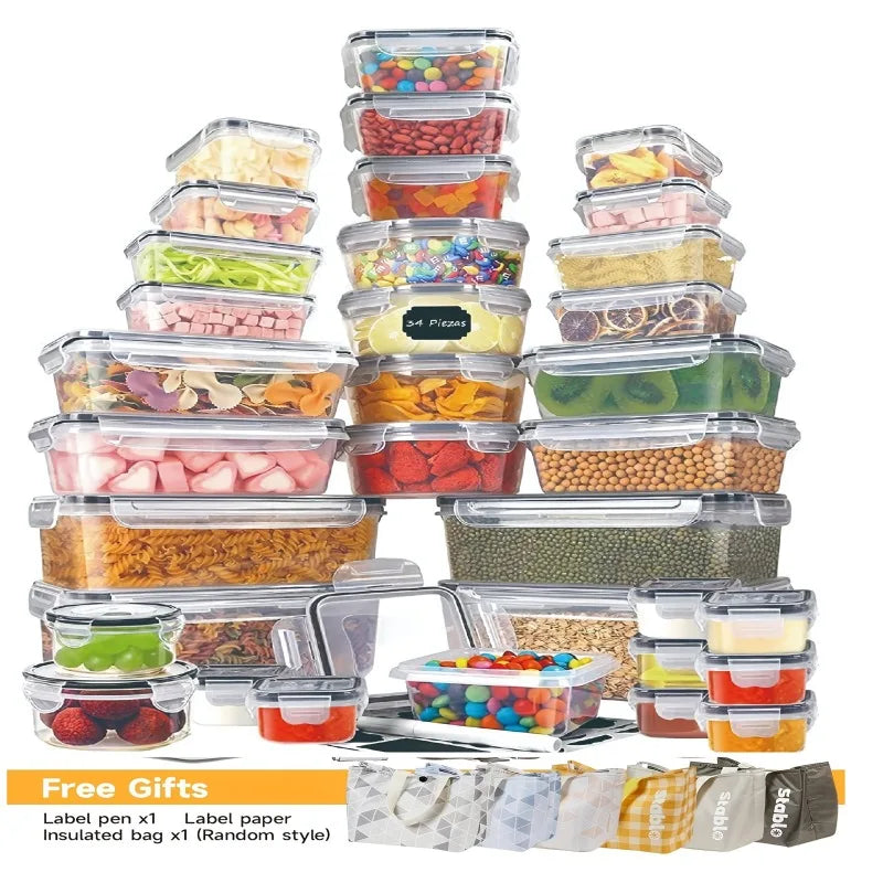 BPA-Free Food Storage Set With 24 Airtight Containers And Labels