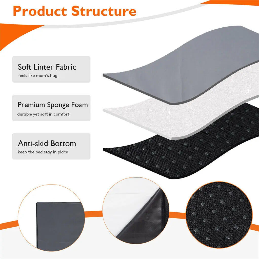 Orthopedic Dog Bed With Memory Foam Base And Waterproof Cover