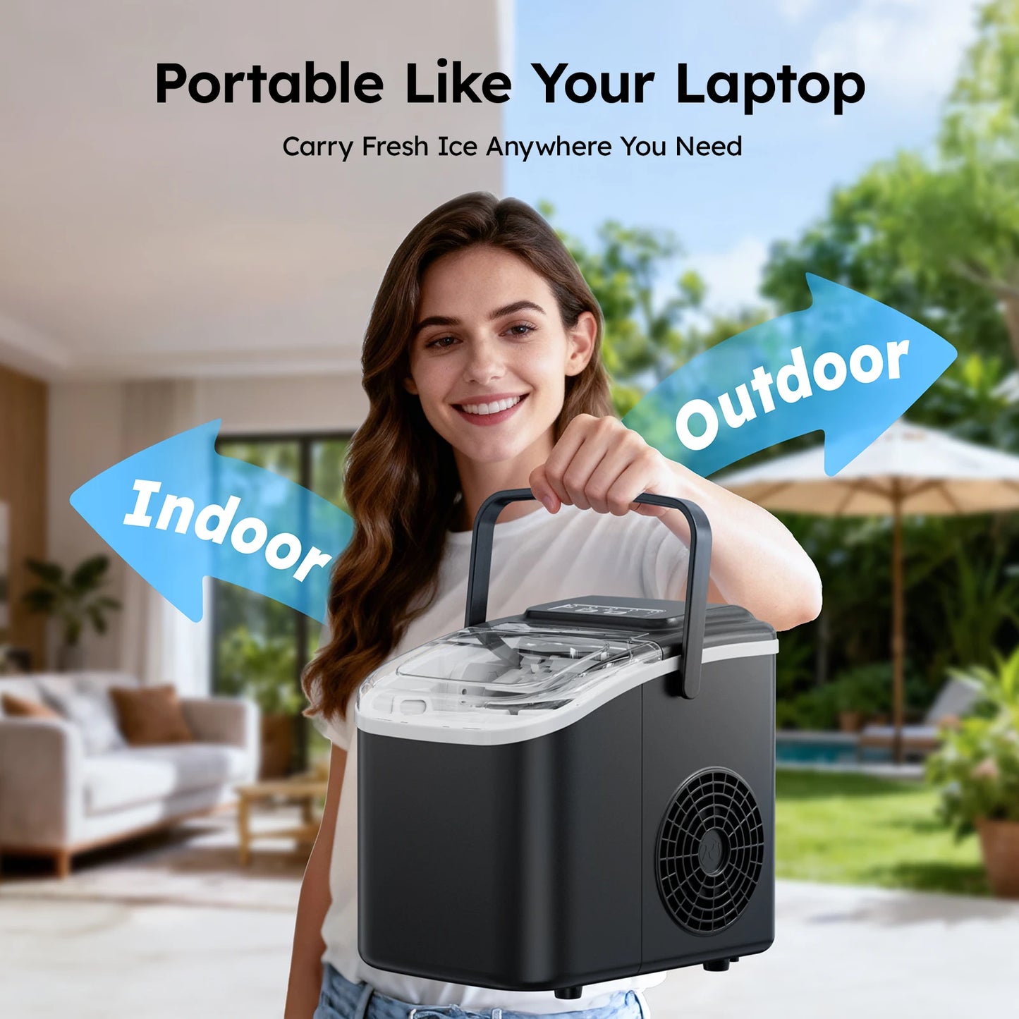 SHICUO Countertop Ice Maker 26 Lbs Daily Auto Clean Portable