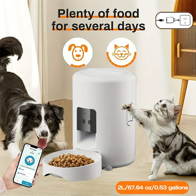 Smart Automatic Pet Feeder With WiFi App For Cats Dogs
