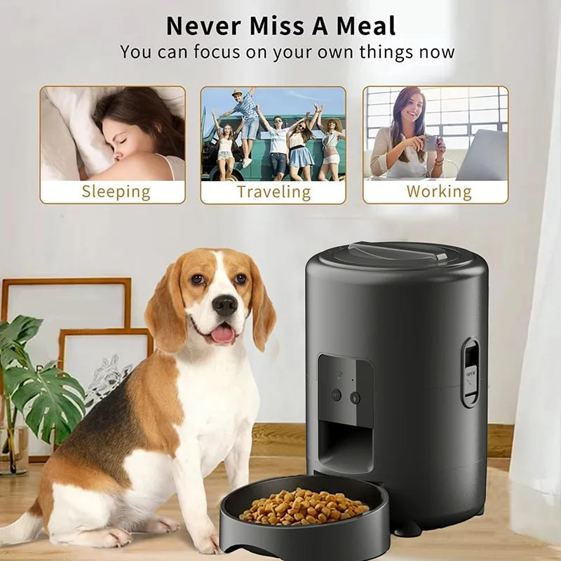 Smart Automatic Pet Feeder With WiFi App For Cats Dogs