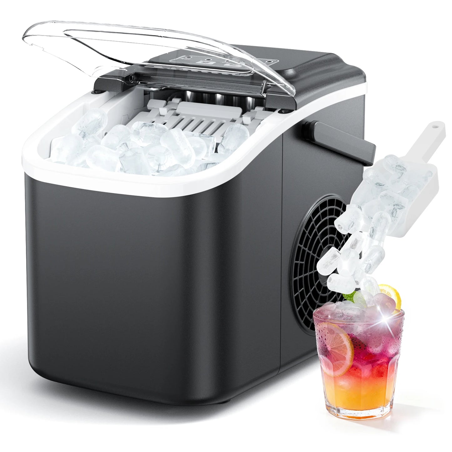 SHICUO Countertop Ice Maker 26 Lbs Daily Auto Clean Portable