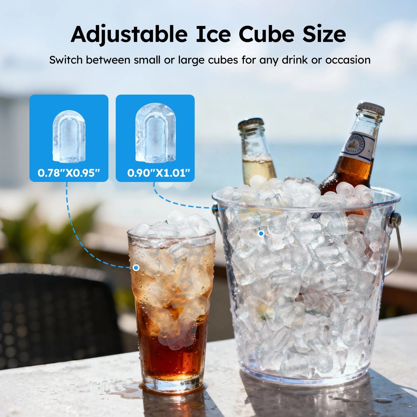 SHICUO Countertop Ice Maker 26 Lbs Daily Auto Clean Portable
