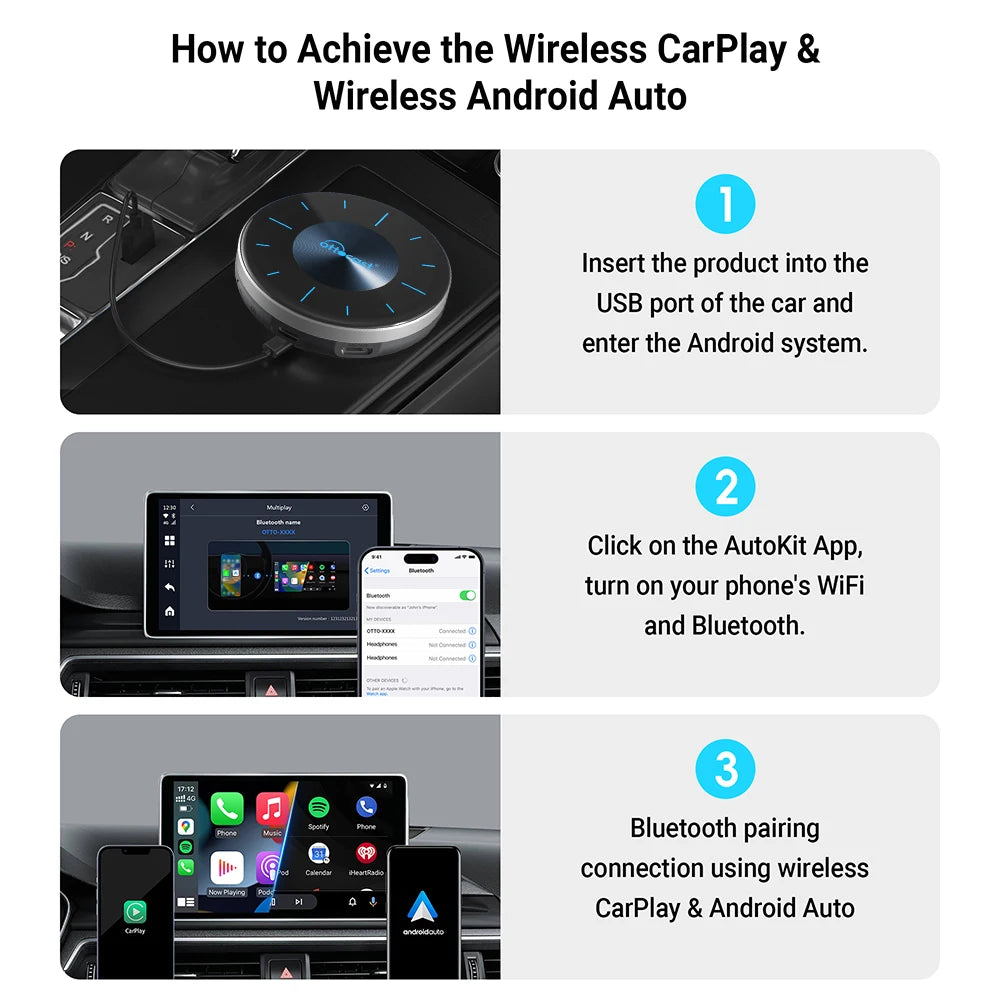 OTTOCAST P3 Android AI Box For CarPlay And Android Auto