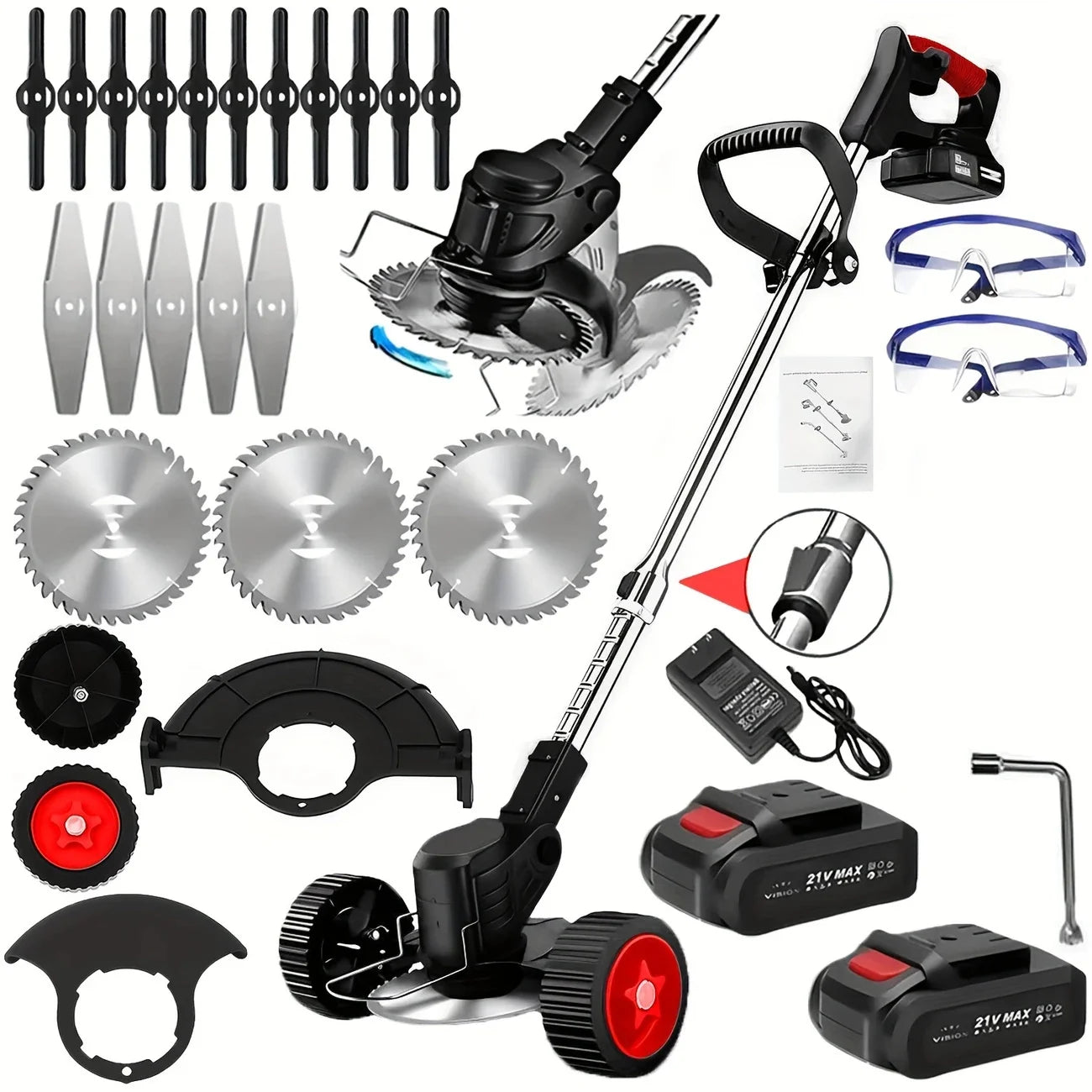Cordless Lawn Trimmer Edger And Brush Cutter For Garden Yard