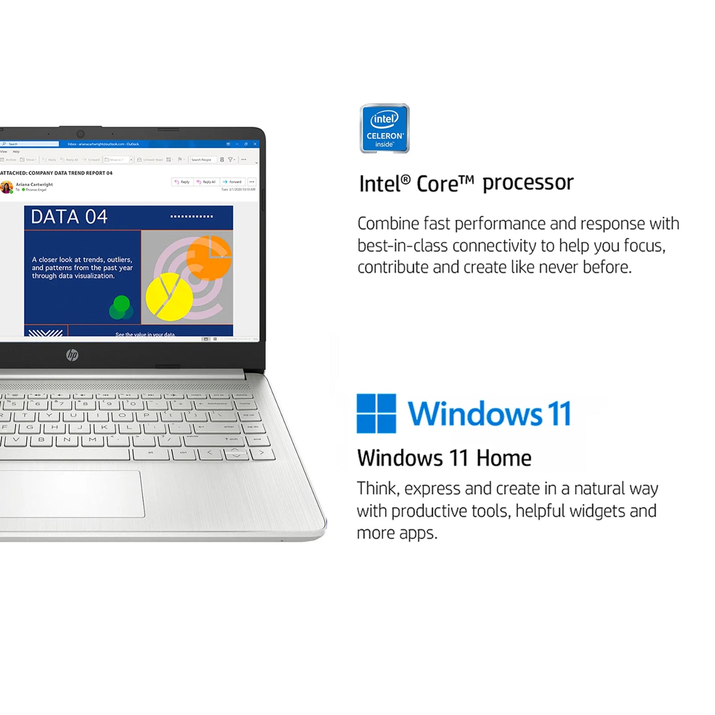 HP Business Laptop Intel Celeron N4120 With 384GB Storage