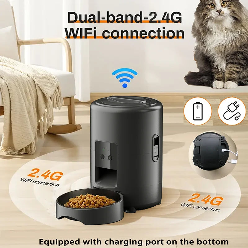 Smart Automatic Pet Feeder With WiFi App For Cats Dogs