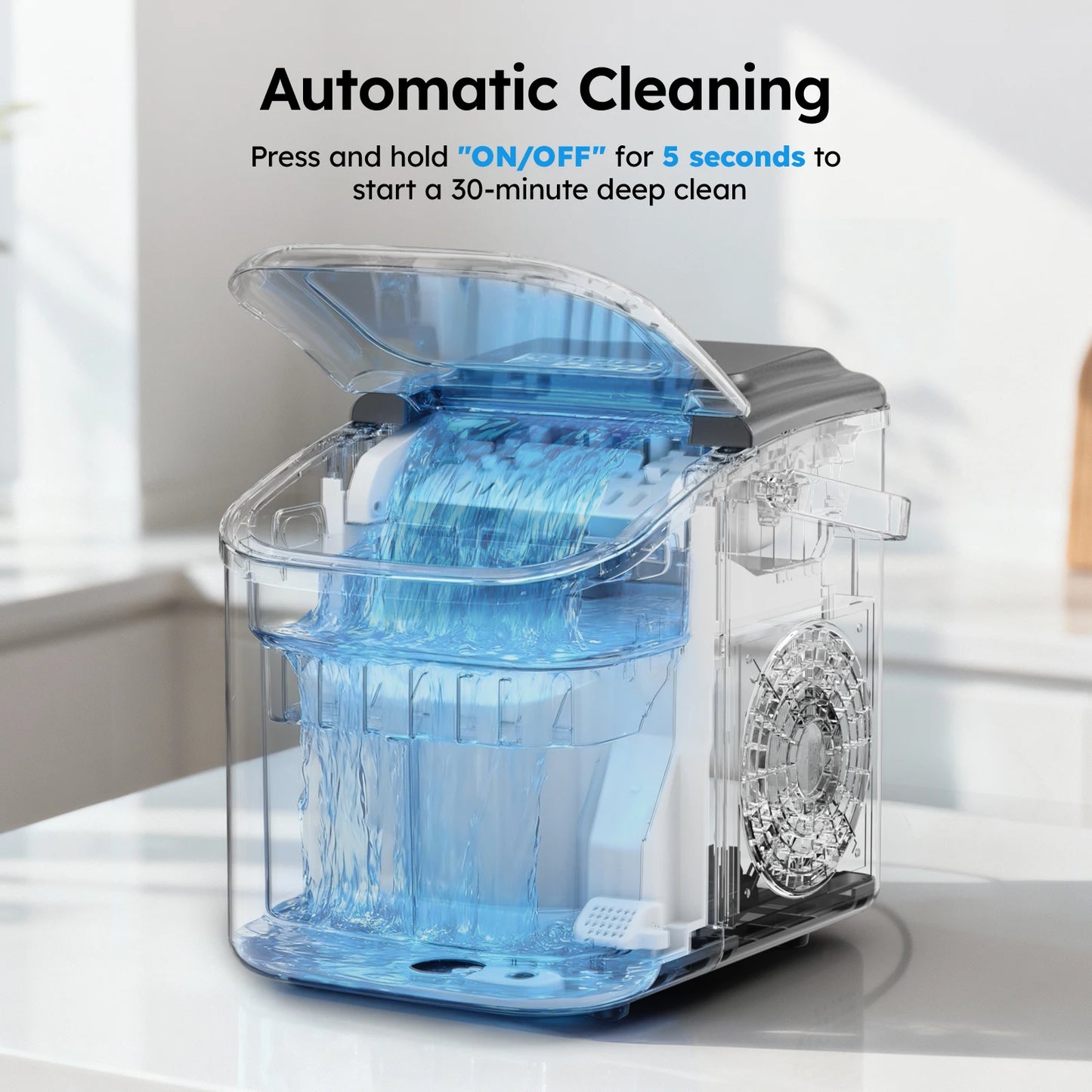 SHICUO Countertop Ice Maker 26 Lbs Daily Auto Clean Portable