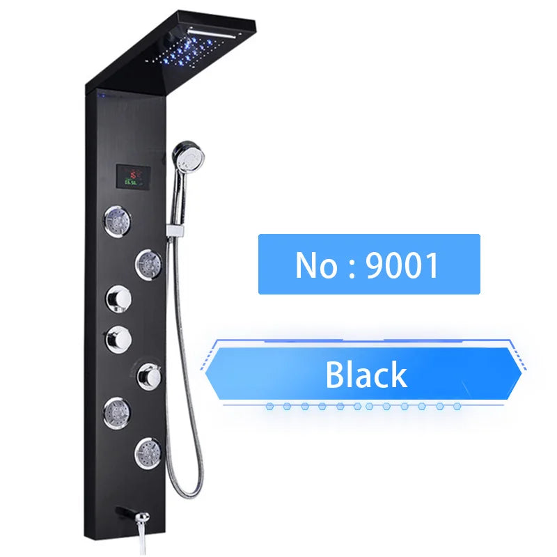 Shinesia Luxury LED Shower Panel With Massage Jets Rain