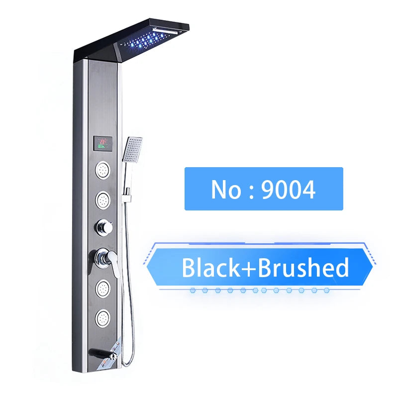 Shinesia Luxury LED Shower Panel With Massage Jets Rain