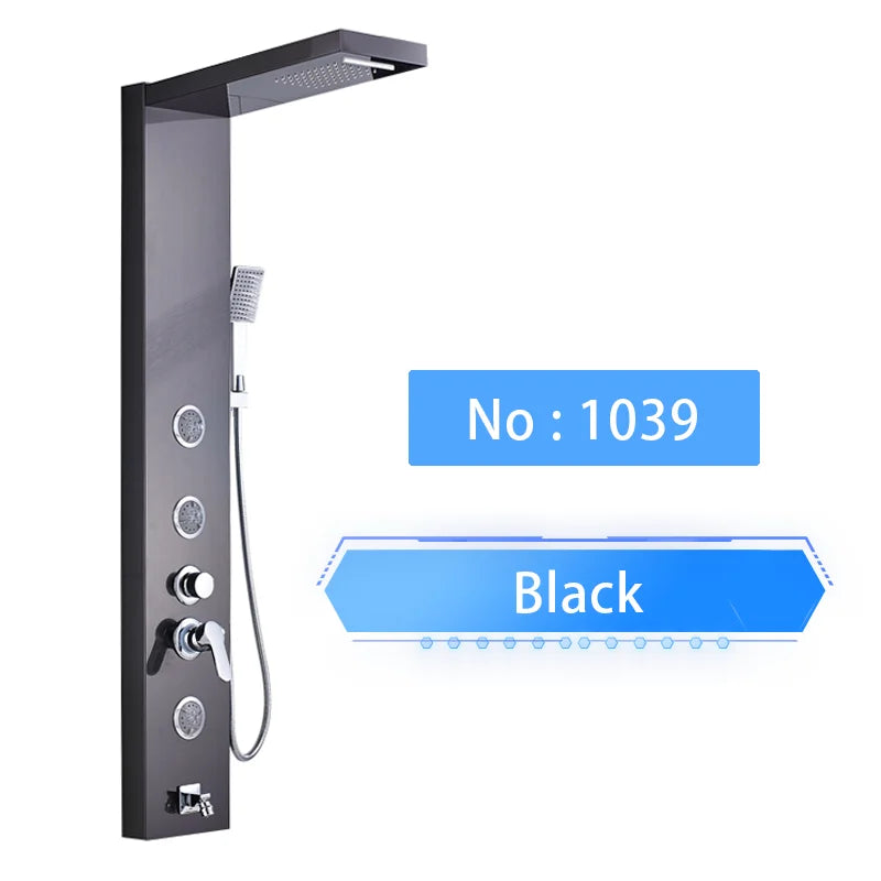 Shinesia Luxury LED Shower Panel With Massage Jets Rain