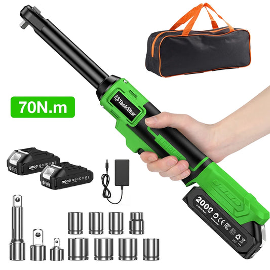 TaskStar 21V Cordless Rechargeable Ratchet Wrench For Car Maintenance