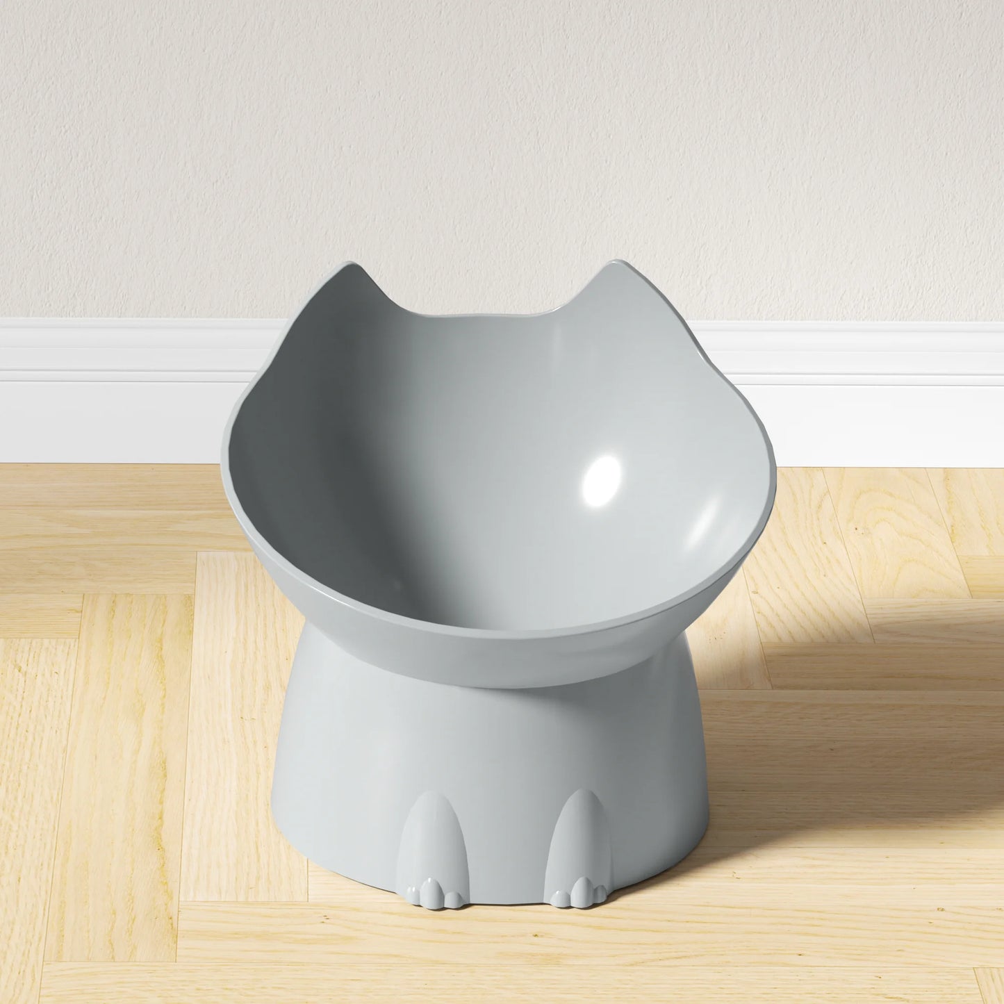 Elevated Cat Bowl Anti Tip Feeding Dish With Tilted Edge
