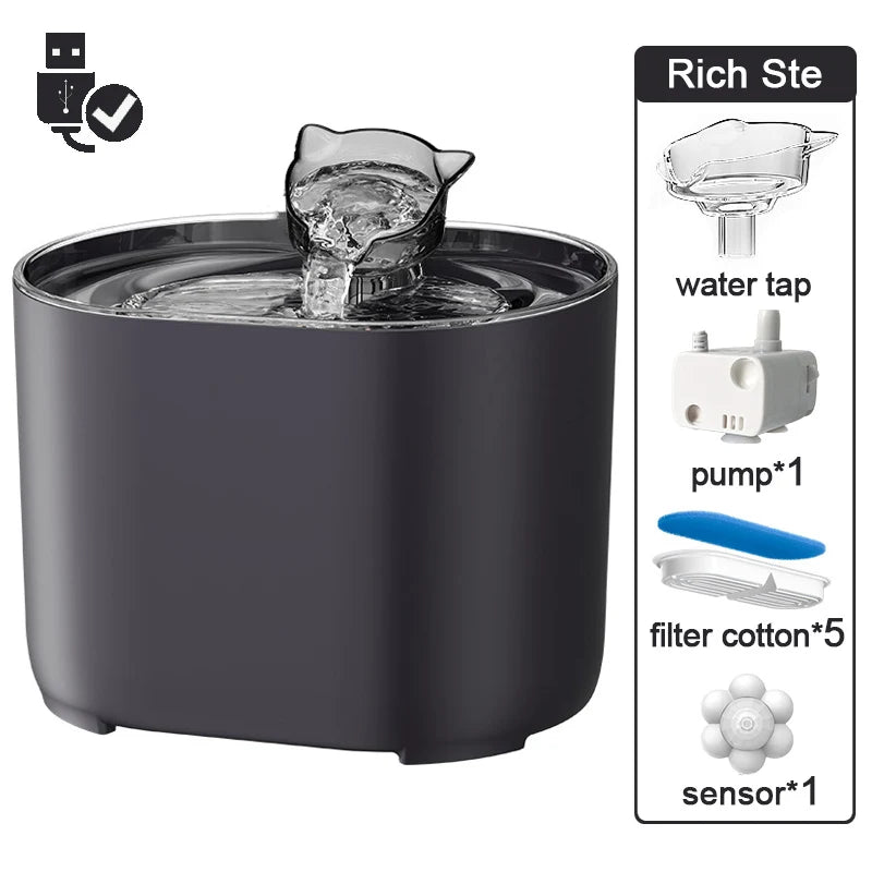 Cat Water Fountain With Filter Fresh Drinking And Quiet Pump