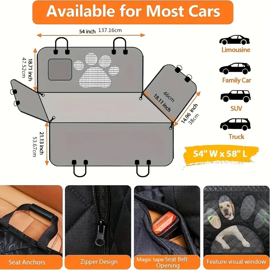 Dog Car Seat Cover Hammock Heavy Duty Non Slip Waterproof