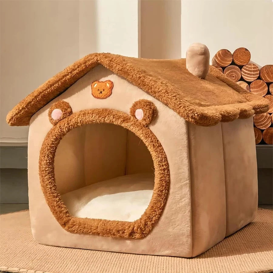 Foldable Pet House And Cat Cave Bed Removable Washable