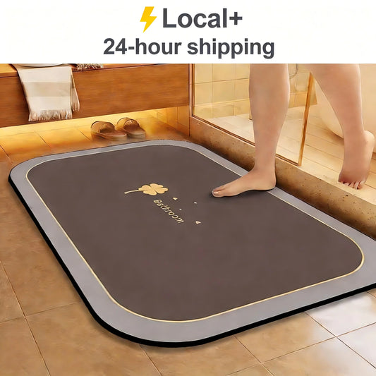 Diatomite Bath Mat Quick Dry Absorbent Non Slip Floor Mat