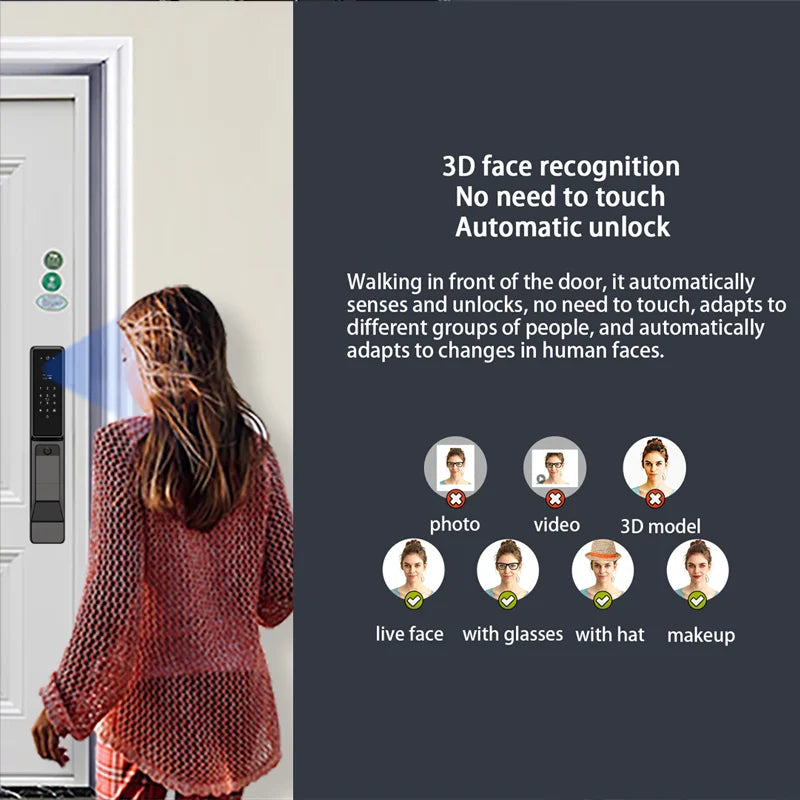 YKESDL Waterproof Outdoor Smart Lock With WiFi Alexa Tuya Camera