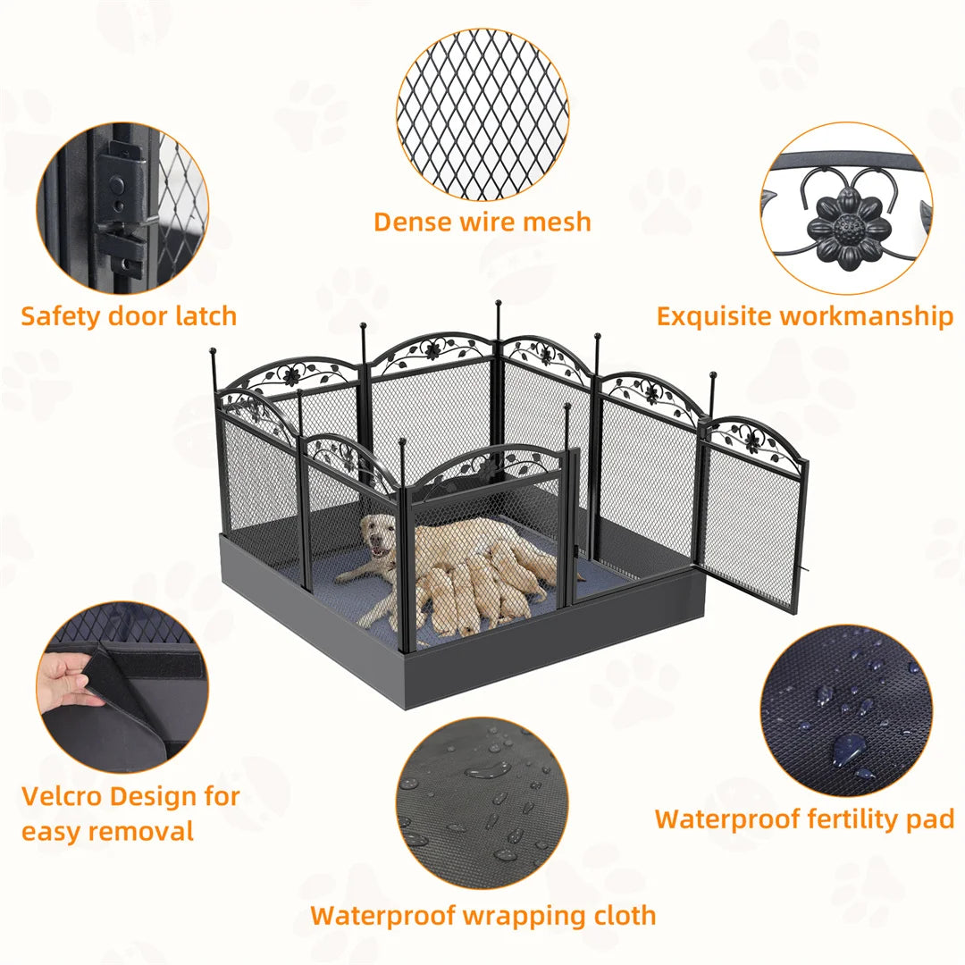 BINGOPAW 8 Panel Heavy Duty Dog Playpen Outdoor Indoor Fence Pad