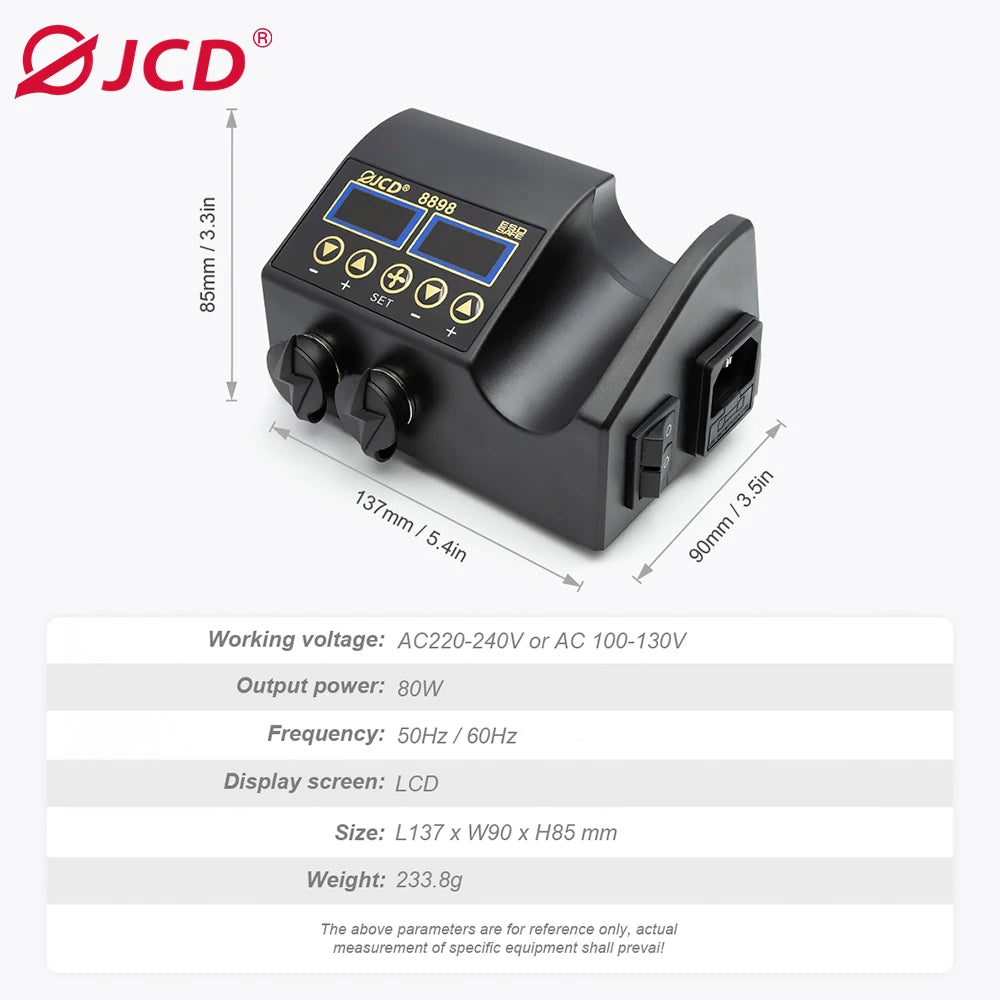 JCD 8898 2-In-1 Soldering Station With Hot Air Rework
