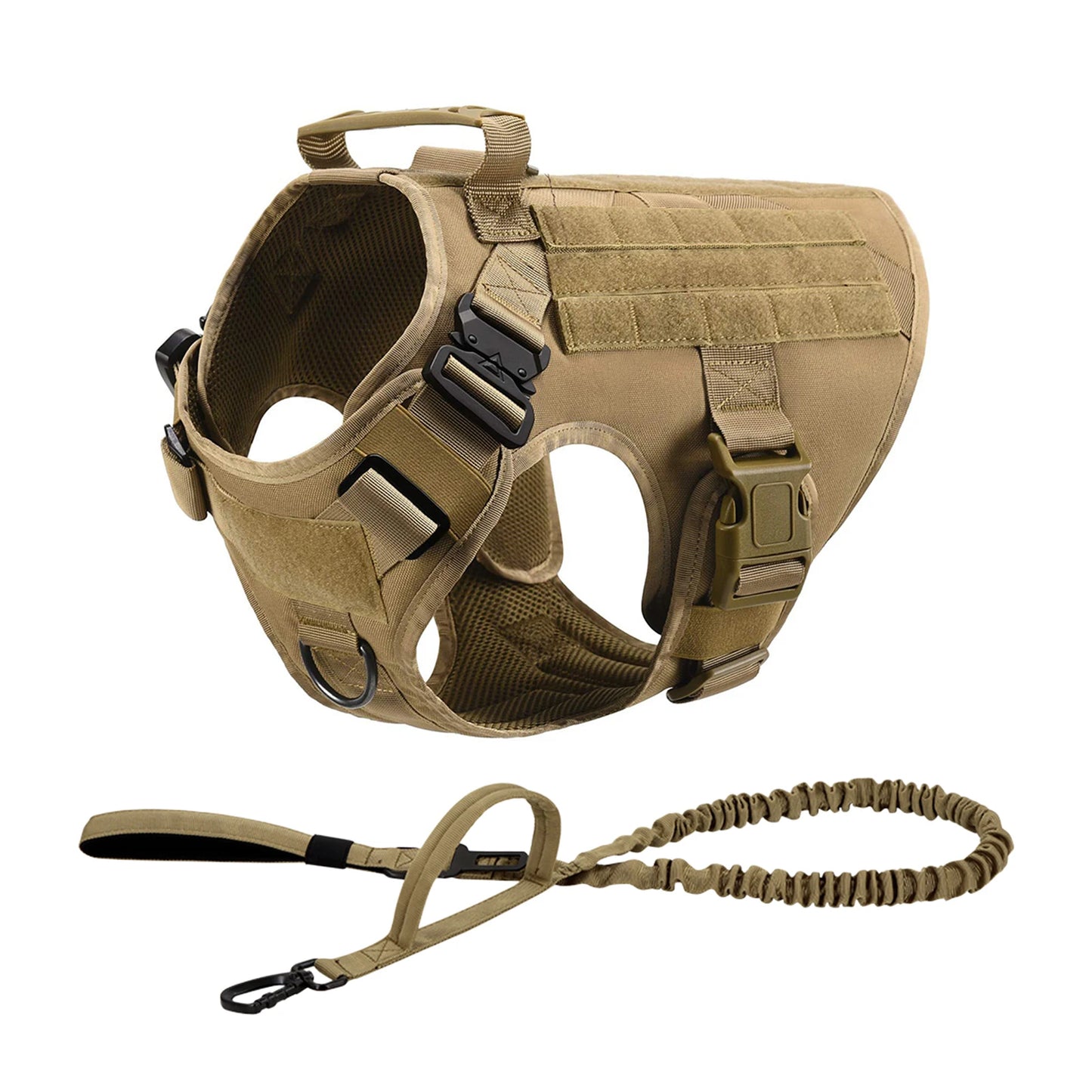 Nylon Tactical Dog Harness With MOLLE Pouches For Training
