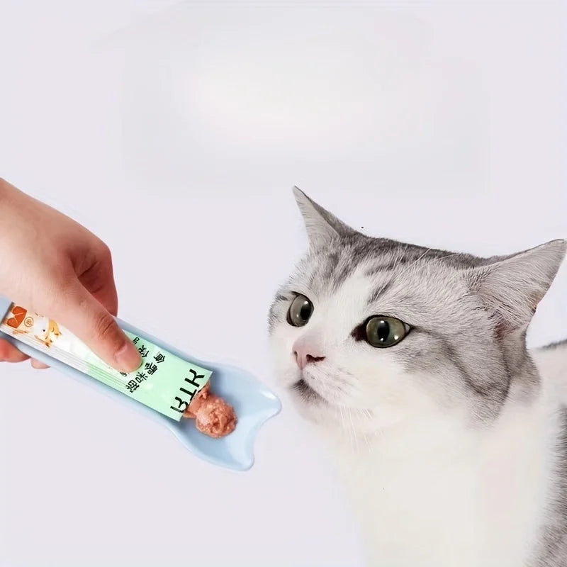 Cat Strip Squeeze Spoon Feeder For Lickable Wet Treats