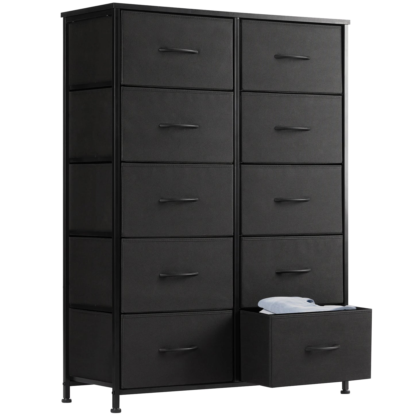 JHK Bedside Table Wardrobe With Steel Frame And Fabric Drawers
