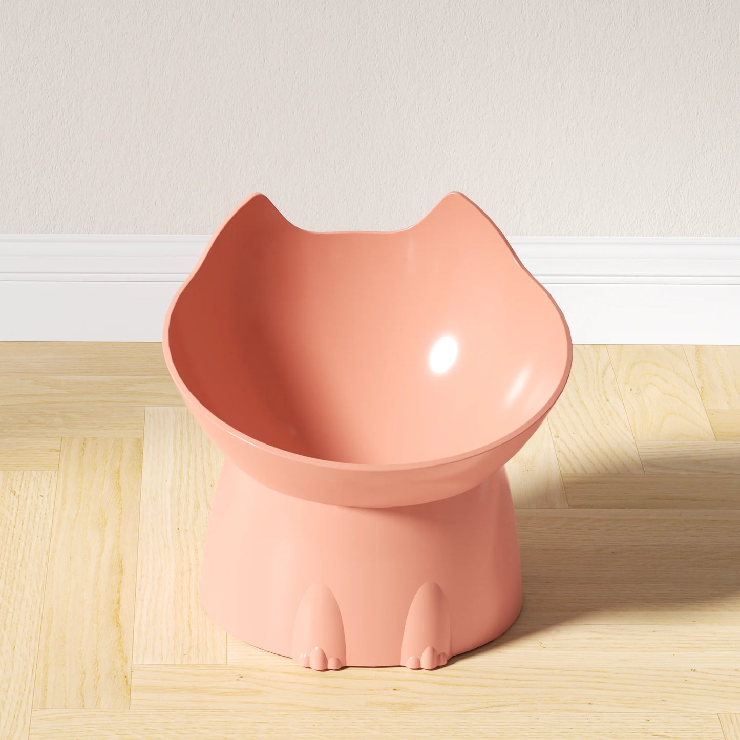Elevated Cat Bowl Anti Tip Feeding Dish With Tilted Edge