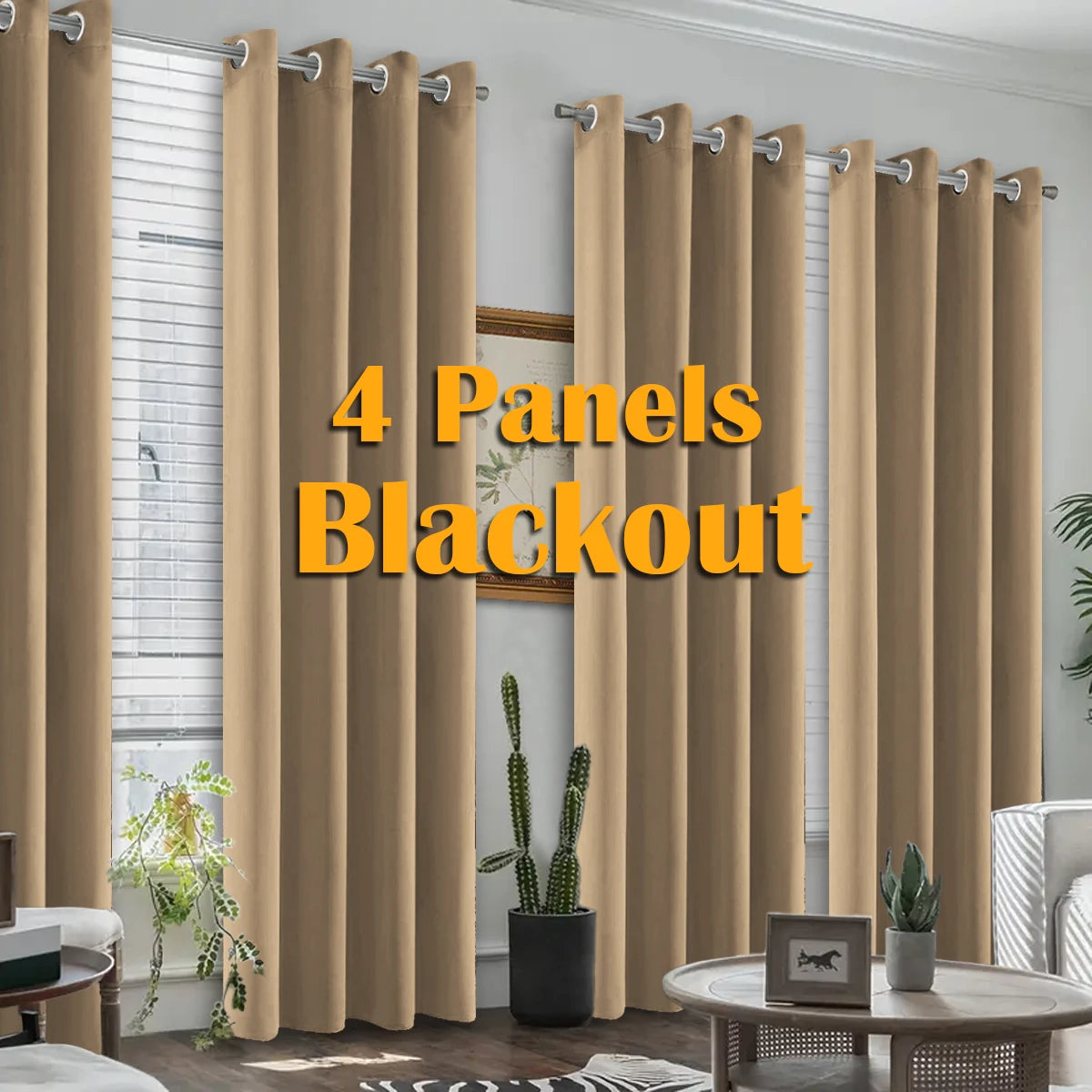 4 Piece Blackout Curtains With Heat Insulation And Noise Reduction