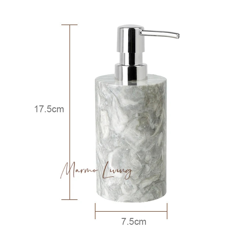 Pitaya Flower Natural Marble Bathroom Accessories Set With Soap Dispenser