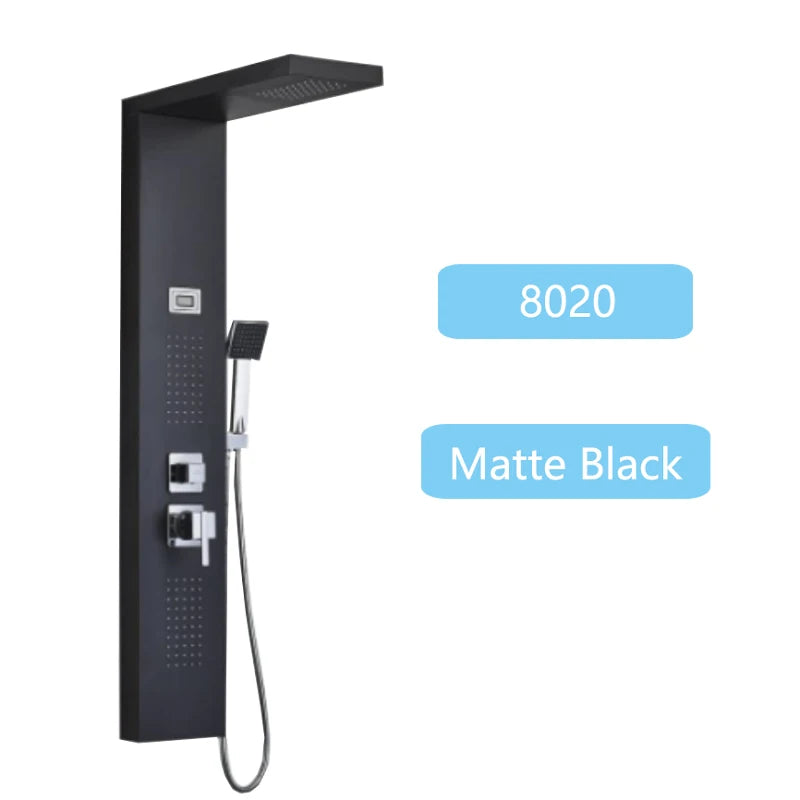 Shinesia Luxury LED Shower Panel With Massage Jets Rain