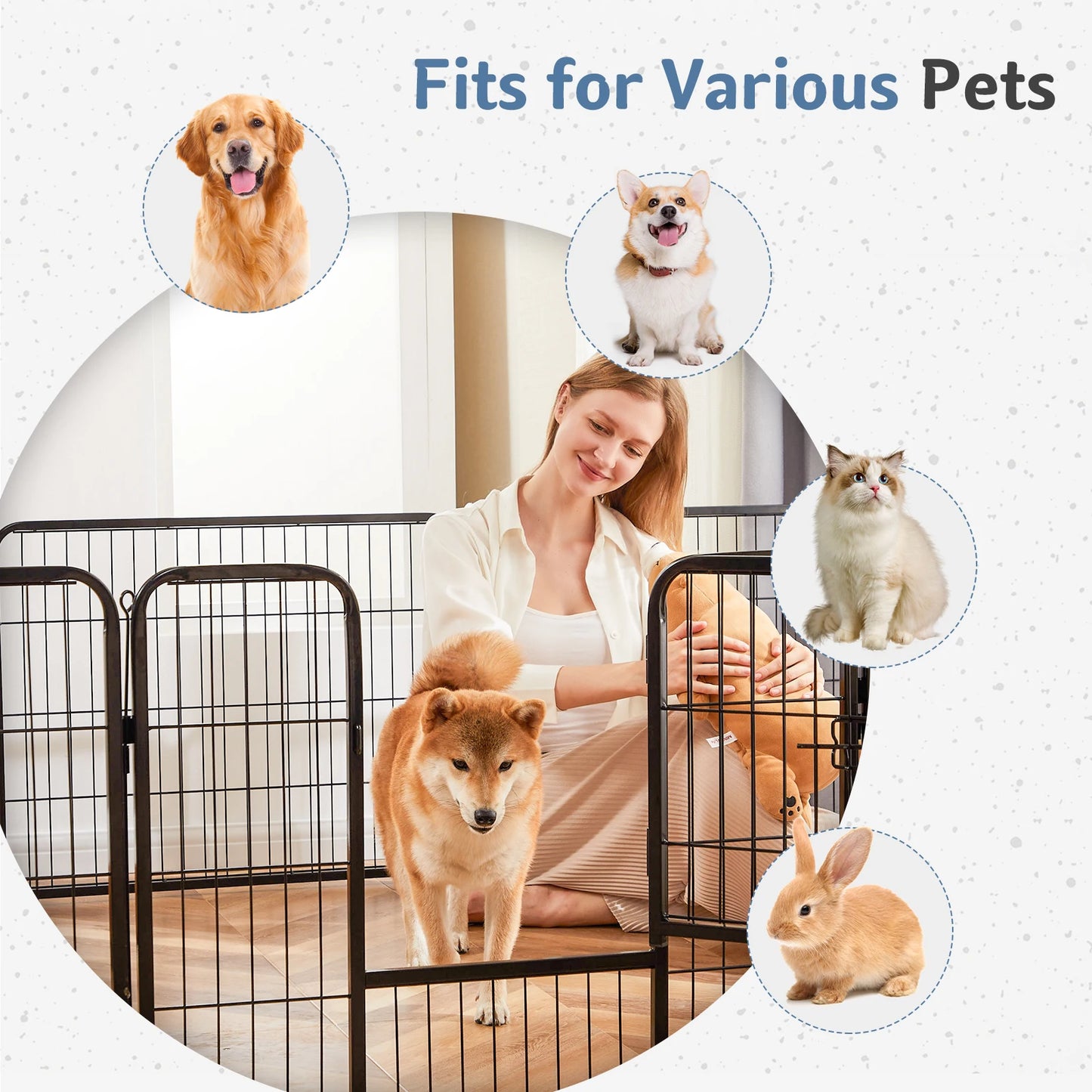 JHK Foldable 16-Panel Dog Playpen For Indoor Outdoor Use