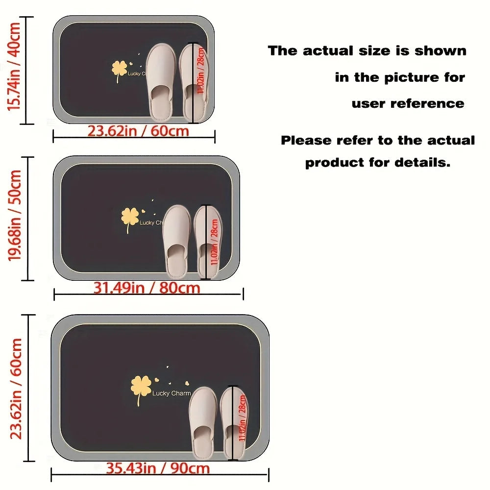 Diatomite Bath Mat Quick Dry Absorbent Non Slip Floor Mat