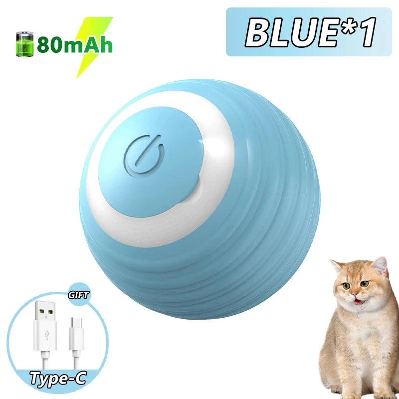 Cat Interactive Automatic Rolling Ball Toy With Rechargeable Battery