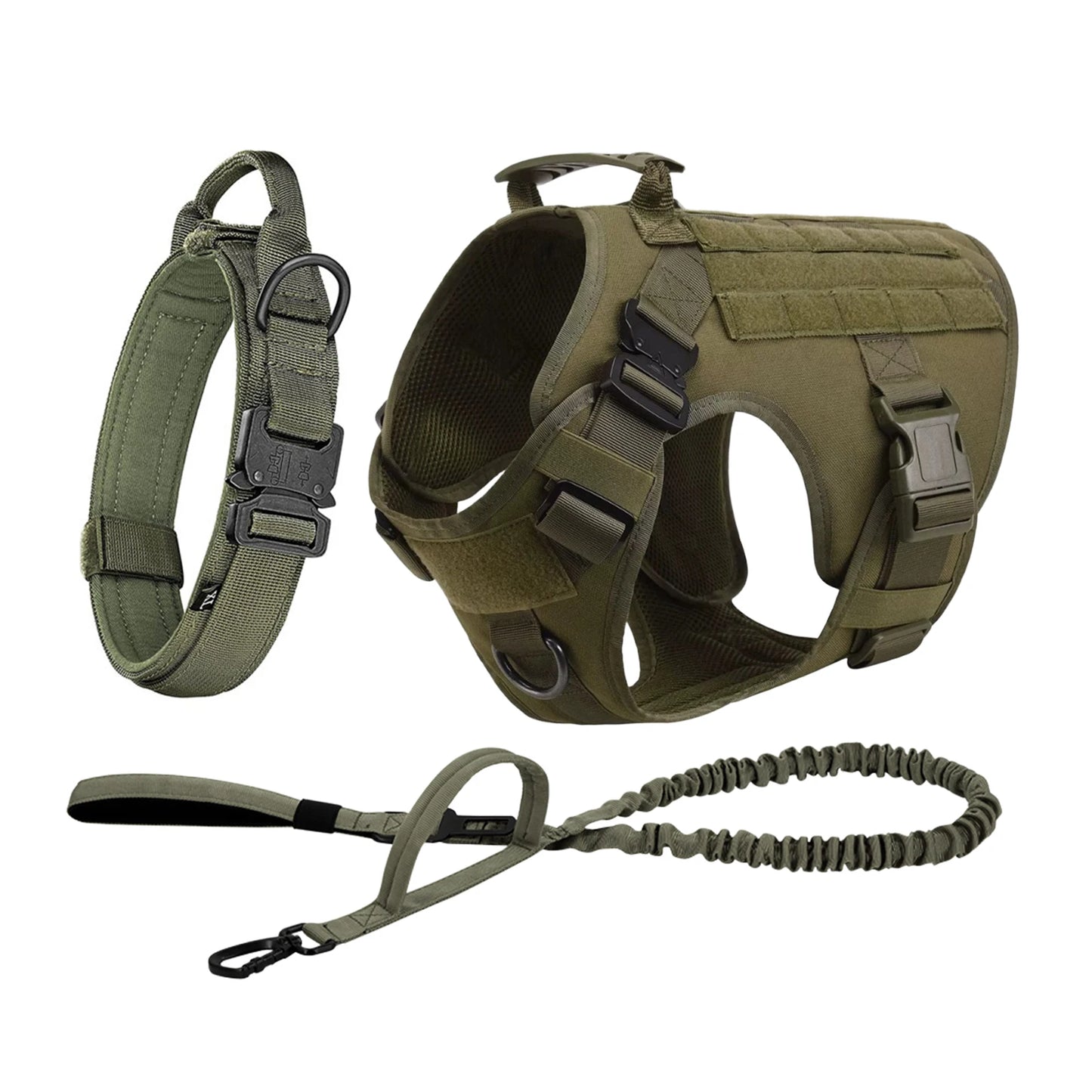 Nylon Tactical Dog Harness With MOLLE Pouches For Training