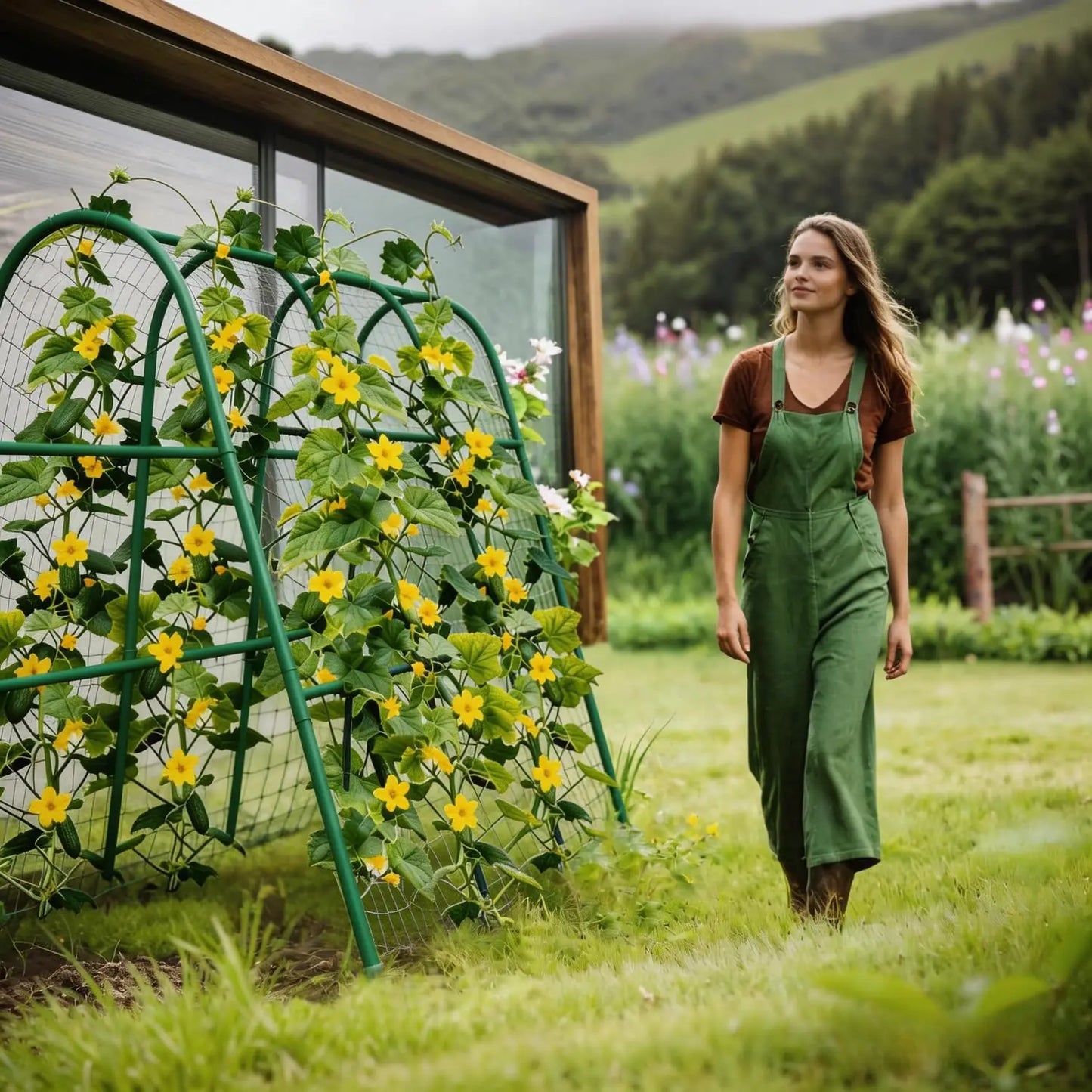 HiMISS Garden Arch Trellis for Raised Beds and Climbing Plants