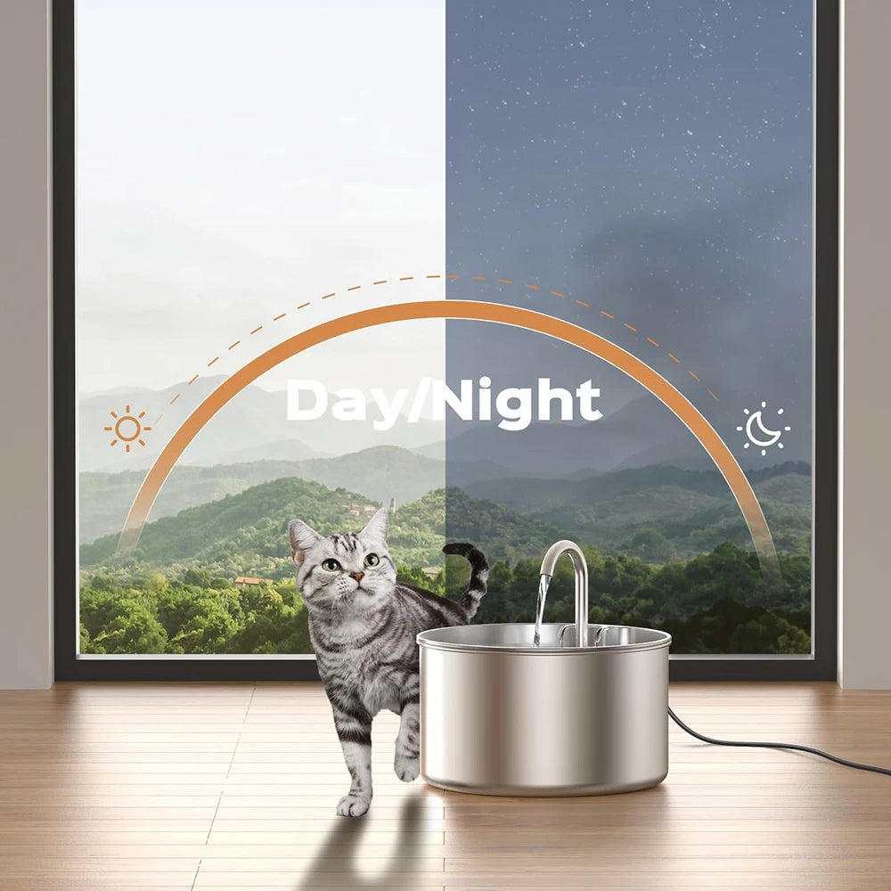 Ultra Quiet Stainless Steel Cat Water Fountain For Pets