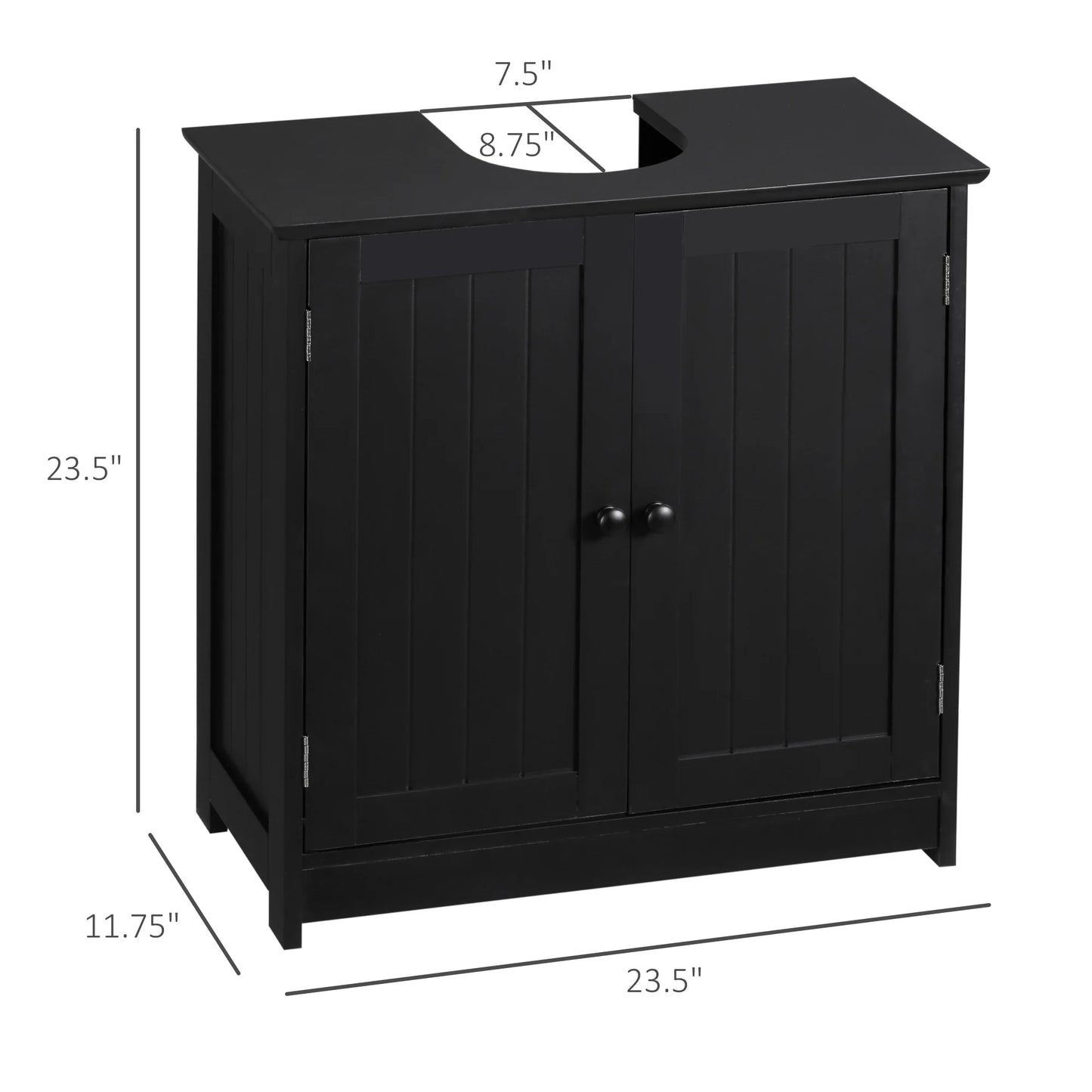 HOMCOM Under Sink Bathroom Cabinet With Two Doors And Shelf