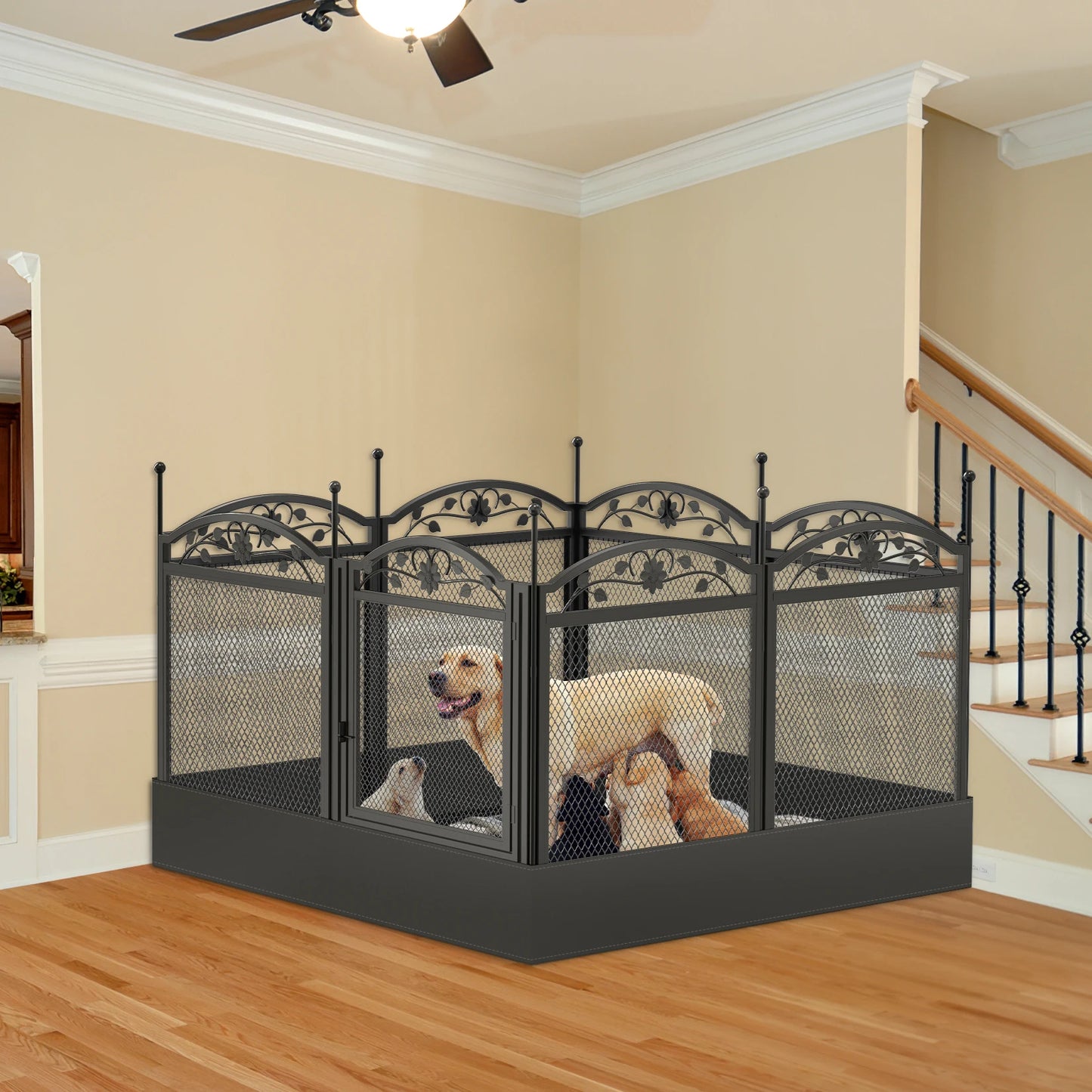 BINGOPAW 8 Panel Heavy Duty Dog Playpen Outdoor Indoor Fence Pad