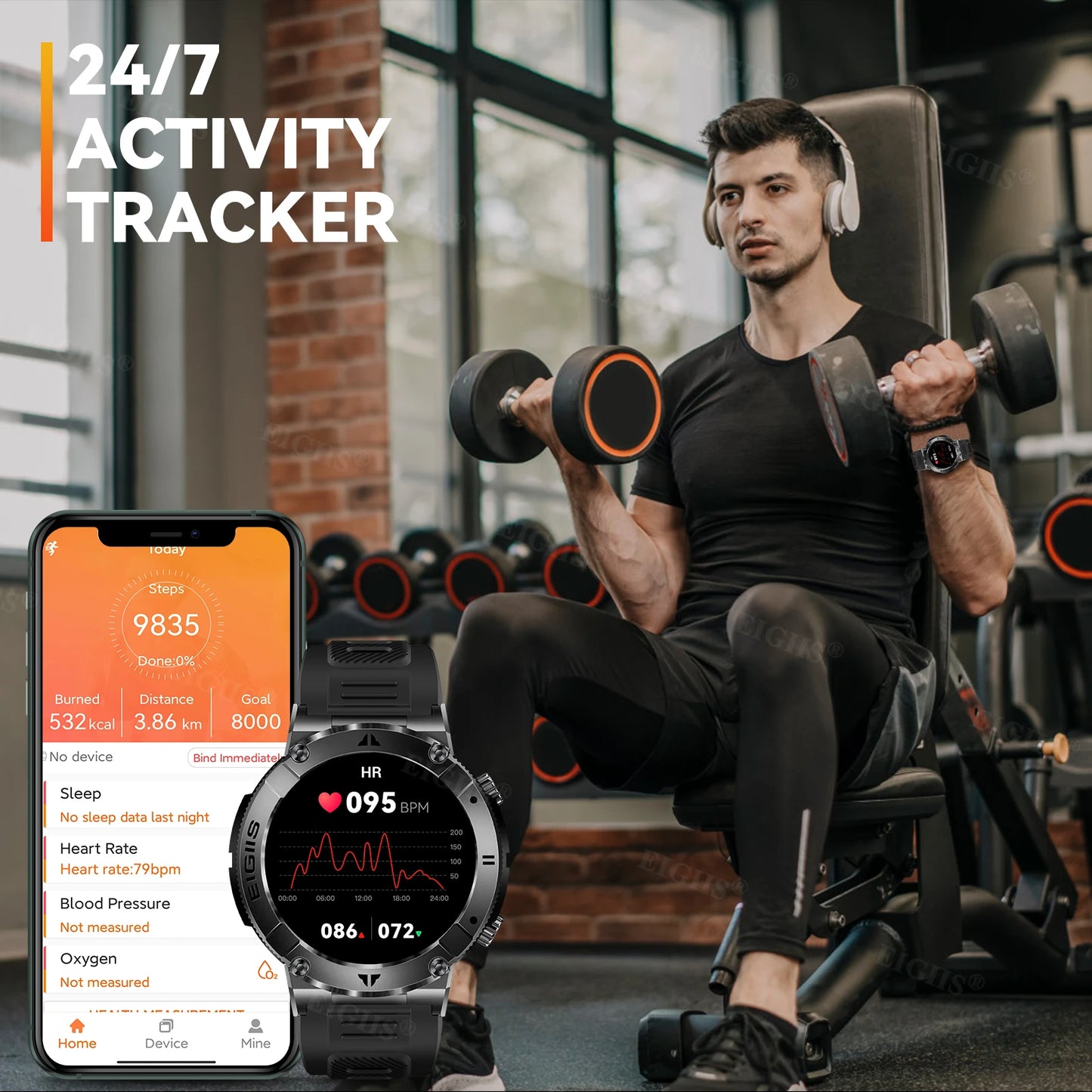 LaNikar Smart Watch TFT Display Bluetooth Blood Pressure Health Monitor