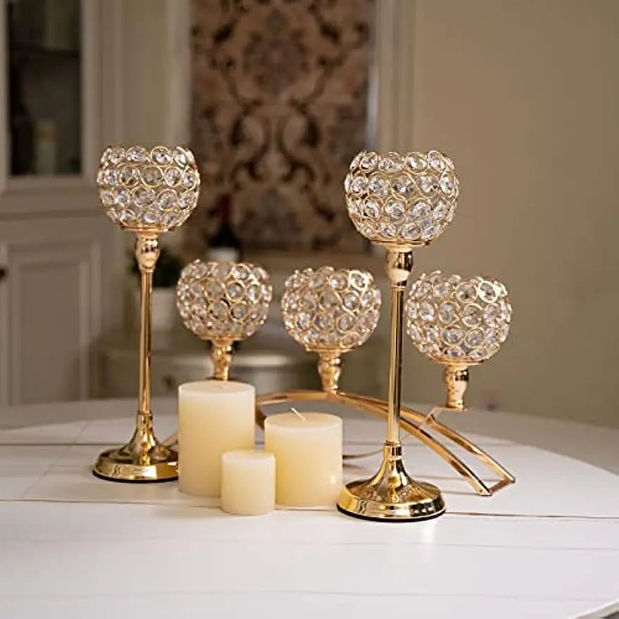 VINCIGANT ThreeArms Tealight Candle Holders Candelabra